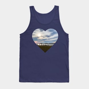 Blue Sunset Heart Tank Top